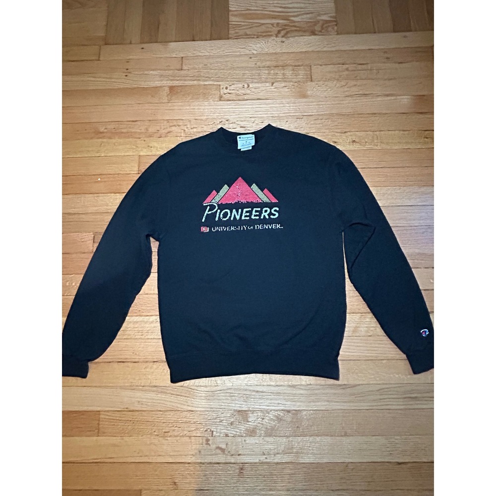 Champion University of Denver Pioneers Sweatshirt Mens Medium Black MGS600 BK